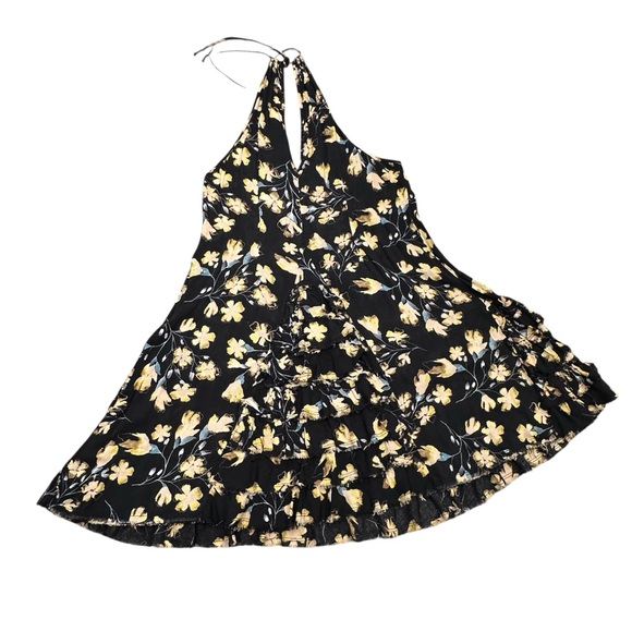 Free People Floral Mini Dress in Black and Yellow - Picture 4 of 9